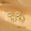 Pendientes de acero inoxidable de titanio con diseño de flores frescas y pequeñas de Ins Fashion para mujer, chapados al vacío en oro de 18 quilates, resistentes a la decoloración.