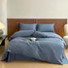 Algodão de fibra longa produto único algodão lixado capa de edredom lençóis cor sólida algodão liso outono e inverno 1,8m roupa de cama