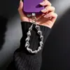 Pulsera de Cuentas Blanca Irregular de Moda Cadena Colgante para Funda de Teléfono Lanyard Accesorios para Mochila de Mujer Estilo Ins Japonés y Coreano