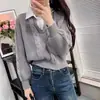 Suéter Tejido de Punto Trenzado Estilo Coreano Falso Dos Piezas para Mujer, Nuevo Diseño de Otoño, Jersey Polo, Corte Holgado, Adelgazante, Adecuado como Ropa Exterior