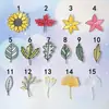 Parches Bordados al por Mayor en Stock, Exquisitos Diseños de Girasol y Hoja de Arce para Ropa, Bolsas y Parches Decorativos