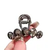Presilha de Cabelo Metálica de Cristal Brilhante Simples Nova para Mulheres Tamanho Pequeno Pegador de Cabelo Menos Cabeça Metade do Cabelo Presilha Tubarão