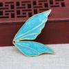 Yiwu ouro raio cor cobre banhado a ouro DIY ponto esmeralda imitação ouro queimando azul esmalte asas de borboleta um par de acessórios B3246