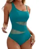 Trajes de baño 2025 Estilo Europeo y Americano Dos Piezas Ajustados Nuevo Color Sólido Traje de Baño de una Pieza Bikini para Mujeres en Stock