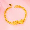 Pulsera de imitación de oro de 24k patrón de dragón y fénix Suministro al por mayor de Live de Red Nacional Viento Nacional Oro de arena joyería de primera para hombres y mujeres al por mayor