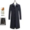 Abrigo de lana para otoño e invierno, de longitud media, estilo business casual, adecuado para papás, con forro de plumón desmontable, chaqueta abrigo de lana