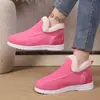 Calçados de Algodão Femininos de Pelúcia Grossa de Origem Transfronteiriça, Sola Grossa Antiderrapante, Slip-on, Botas Curtas Quentes de Neve para Casa e Exterior