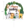 Tema Animal Floresta Tropical Leão Cartão de Inserção para Bolo Dia das Crianças Festa de Aniversário Decoração Arranjo