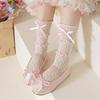 Calcetines para Niñas Verano Calcetines Lolita de Encaje Estilo Coreano Encaje de Tres Capas Lazo de Encaje Calcetines de Rizo Princesa para Niñas