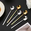 Cuchara Mezcladora Elegante de Lujo Ligero de Acero Inoxidable 304 Vajilla Occidental para el Hogar Restaurante Cuchara para Comer Postre