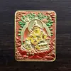 Estilo Xizang Tridimensional em Relevo Deus Amarelo da Riqueza Zakhilam Vida Passada e Presente Cartão Dourado de Latão Thangka Dourado Amuleto Portátil de Buda