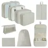 Bolsa de almacenamiento para viajes transfronterizos, set de neceser, bolsa de almacenamiento organizadora de ropa para equipaje de siete piezas, bolsa de almacenamiento de viaje