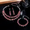 Comercio Exterior Transfronterizo Moda Europea y Americana Collar de Doble Capa con Pedrería y Diamantes Completos Collar para Vestido de Cena Pendientes Pulsera Set de Tres Piezas