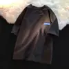 Camiseta de Manga Corta para Hombre con Textura de Waffle, Sencilla, Holgada, Oversize, de Media Manga, Moderna, Cuello Redondo