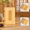 Talla en madera de ciprés Taihang, libro de escrituras con el Gran Mantra de la Compasión y el Sutra del Corazón, escritura budista de bolsillo, adorno de talla en madera para llevar consigo