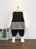 Primavera Nuevo Estilo Ropa para Bebé Niño y Niño Niños Casual y Elegante Rayas Chaleco Tejido Chaleco Camiseta Base a la Moda