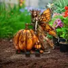 Hada Calabaza de Halloween con Alas, Sub-Bruja, Accesorios Decorativos para Plantas en Maceta, Letrero Decorativo