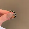 Anillo de Plata de Ley S925 Retro Color Negro Esmaltado Zirconia para Mujer Todo Fósforo Exquisito Anillo Apilable Ajustable
