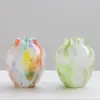 Adorno de Jarrón de Vidrio con Tinta de Color Fluido de Gama Alta para Sala de Estar, Mueble de TV y Mesa de Comedor, Adecuado para Arreglos Florales Hidropónicos