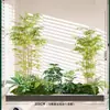 Combinação Paisagística de Plantas Artificiais Verdes Estilo Tropical com Vasos para Escadas Internas e Varandas, Plantas Verdes Grandes para Decoração de Casa, Sem Manutenção