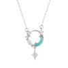 Collar de Luna Galaxia Persiguiendo Sueños Plateado Xiaohongshu de 1.0 m para Mujer, Diseño Nicho de Lujo Ligero, Cadena de Clavícula Versátil e Inmarcesible
