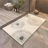 Alfombrilla de baño de alta gama en estilo wabi-sabi japonés, absorbente de agua y antideslizante, resistente a la suciedad y duradera, alfombrilla de suelo de tierra de diatomeas