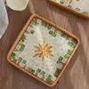 Sureste Asiático Importado Hecho a Mano Mimbre Concha Bandeja Frutero Hogar Sala de Estar Almacenamiento de Snacks Bandeja de Té Nácar Cuadrado Bandeja