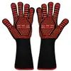 Guantes protectores de silicona para barbacoa y horno microondas, alta temperatura 800 grados, anti quemaduras, aislamiento térmico, antideslizantes, a prueba de fuego