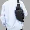 Bolso de Pecho de Cuero Suave Plisado de Capa de Grano Ecológico para Hombre de Gran Capacidad Bolso de Cintura de Cuero Multifuncional