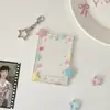 Versão Coreana da Garota Caçadora de Estrelas Porta-Cartões com Pingente de Estrela Colorido Porta-Exibição de Cartão Pequeno Transparente de 3 polegadas Porta-Cartões Polaroid Porta-Cartão Rígido