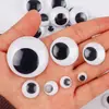 Paquete Pequeño Diversión Niños Hecho a Mano DIY Ojos Móviles Blanco y Negro con Adhesivo Parches de Ojos Móviles Ojos Móviles