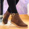 Botas Cortas de Gamuza Gruesas Estilo Martin para Mujer, Nuevas de Importación Europea y Americana para Otoño e Invierno, Talla Grande 43, Cremallera Lateral