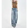 Jeans Scimitar Retro Americano para Mulheres 2026 Primavera/Verão Novo Estilo Petite Cintura Alta Reta Perna Larga Foice Calças Longas