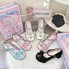 Auténticos [En Stock] Originales Flor Campana Temporada Lolita Dulce y Lindo Moño Zapatos Planos de Punta Redonda