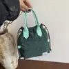 Bolso de Cubo con Cierre de Cordón de Gran Capacidad, Nuevo Estilo Coreano Color Sólido Casual Multiusos Bolso de Mano, Bolso Cruzado Simple de Moda para Mujer