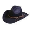 Cross-border Hot Sale Homens Lã Jazz Edge Topper Chapéu Moda Denim Estilo Feltro Chapéu Cavalheiro Cavaleiro Chapéu Inverno