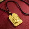 Pingente popular de Buda em ouro areia, estilo loja de joias, para boa sorte e paz, pingente de dragão auspicioso de alta qualidade, perfeito para presentear