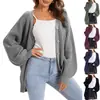 Suéter de punto para mujer Amazon, nuevo cárdigan de punto liso para otoño e invierno, de un solo botón, talla grande, corte holgado, moderno