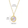 Colar com Pingente de Concha do Mar Esmaltada em Aço Inoxidável Estilo Pintura a Óleo Vintage para Mulheres com Inlay Tridimensional Colorido Contrastante Transfronteiriço