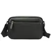 Bolso cruzado pequeño para hombre de cuero genuino, hecho de piel de vaca de plena flor, gran capacidad, adecuado para uso de negocios y diario, disponible para envío transfronterizo directo