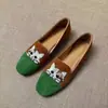 Gato de la Suerte 2026 Nuevos Mocasines Slip-On Bordados Mate para Mujer con Tacón Bajo Grueso Zapatos Gorro de Gato