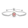Transmisión en Vivo Más Vendido Pulsera Octagonal Corte Rosa Incrustada con Diamante de Alto Carbono Piedra Preciosa de Color Padparadscha Joyería Dropshipping