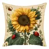 Nueva Funda de Almohada Ultra Suave con Planta Floral de Primavera para Coche, Oficina, Sofá, Funda de Cojín Lumbar, Terciopelo de Piel de Durazno Decoración del Hogar