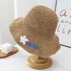 Sombrero de Sol para Mujer, Estilo Coreano, Modelo Nuevo, Sombrero de Paja Floral Tejido a Mano, Sombrero de Sol de Verano para Protección Solar, Sombrero de Sol para Viaje, Hace que la Cara Parezca Más Pequeña
