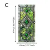 Película Electrostática Mate de Vidrio Coloreado, Translúcida y Opaca, Película para Ventana con Patrón Floral Geométrico Verde, Especialmente Diseñada para Baños