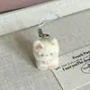 Nuevo Colgante de Gato de Dibujos Animados Flocado 3D Llavero para Teléfono Ins Femenino Decoración Otoño Invierno Venta al por Mayor