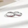Anillos de Pareja de Plata S925 Juramento de Sangre de Amor para Hombres y Mujeres, Anillos de Nicho de Gama Alta de Resina Roja con Brillo Fino, Joyería al por Mayor