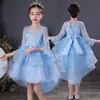 Vestido Formal para Meninas Vestido de Princesa Estiloso para Primavera e Outono Tule Fofo com Cauda Vestido para Desfile Infantil Performance de Piano
