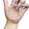 Pulsera de Cristal Blanco Natural de Alta Calidad, Sencilla de Círculo Único, Moderna y Versátil, Diseño Original, Joyería Exquisita, Hecha a Mano con Cuentas al por Mayor