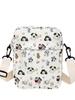 Nova Bolsa Transversal de Ombro Portátil Bolsa de Lona Moda Fresca Bolsa Quadrada Pequena com Zíper para Armazenamento Bonita e Estilosa